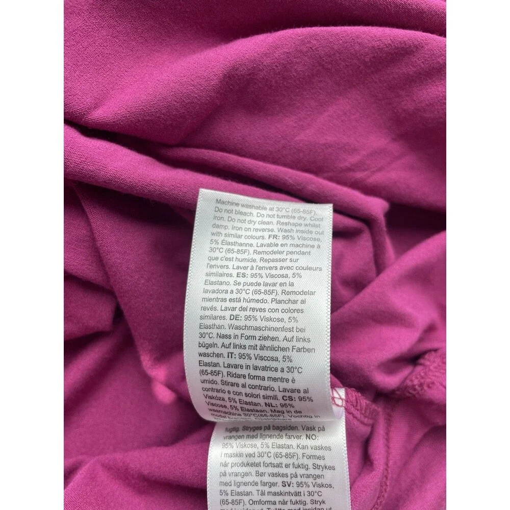 Seraphine Maternity Short Sleeve Knot Front Dress Fuchsia Pink Size 6 Stretch - Picture 6 of 7